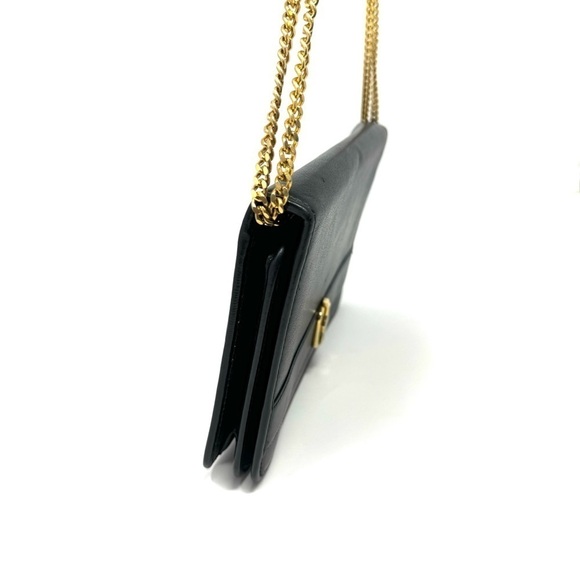 Vintage Christian Dior Black Leather Shoulder Bag – Gold Hardware, Convertible S - Picture 5 of 10